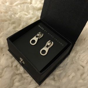 Silver Zipper Stud Earrings