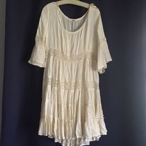 Free People ivory swing dress