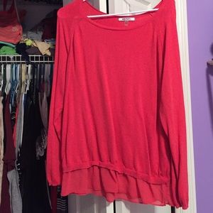 Sweater with ruffle at bottom