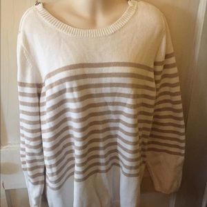 Liz Claiborne striped zipper sweater