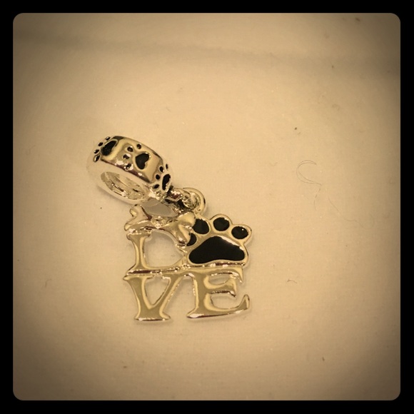 LOVE Dangle Charm with Bone and Paw New - Picture 1 of 2