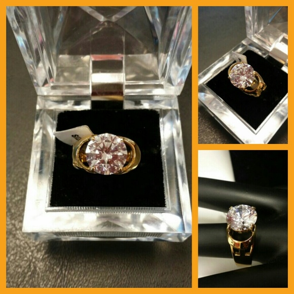 Large CZ Engagement Ring