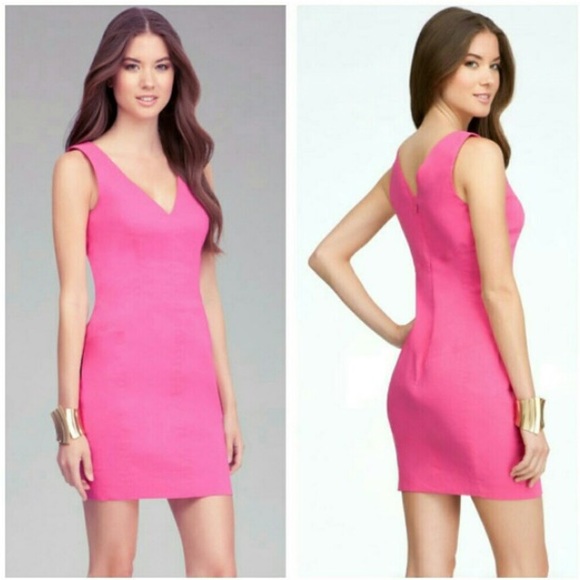 Bebe Pink V Neck Dress size OP