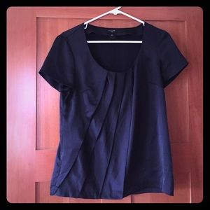 Black Ann Taylor Short Sleeve Blouse