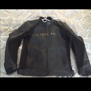 Black Leather Taichi Motorcycle Jacket