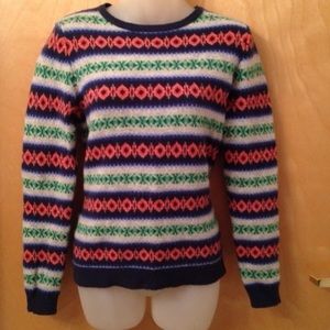 Vineyard vines fair isle Nordic back button top