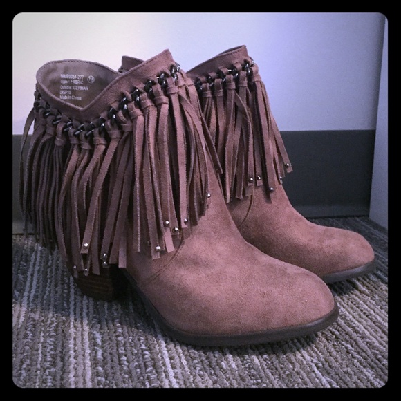 Not Rated fringe booties