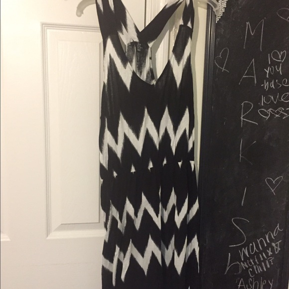 Black and white chevron dress