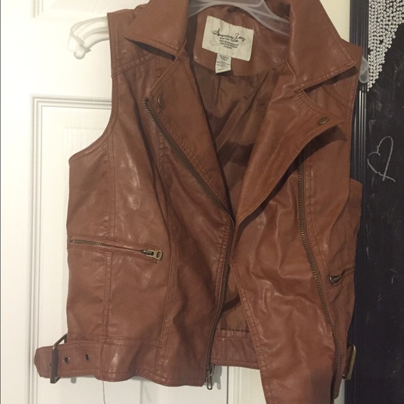 Tan leather vest