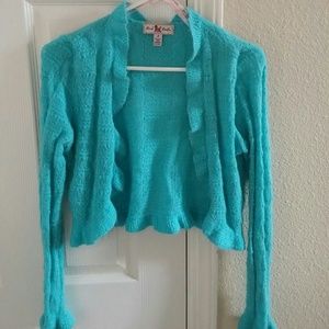 Cute Turquoise pull over sweater