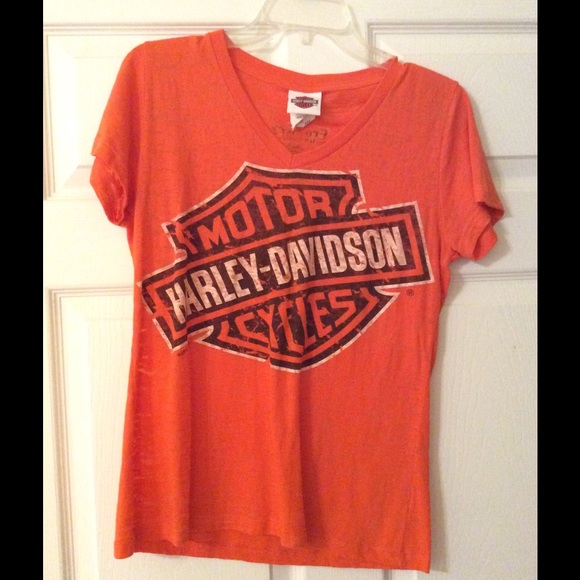 🚫SOLD Orange Harley Davidson T-Shirt