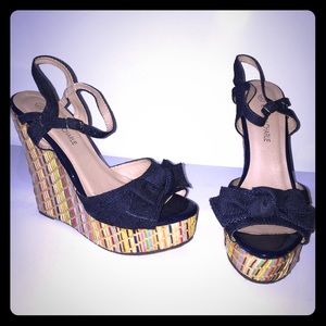 Colorful Jean wedges