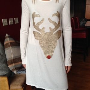 White Reindeer Tunic-SMALL