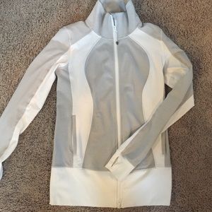 Like new Lululemon Zip up white/grey jacket