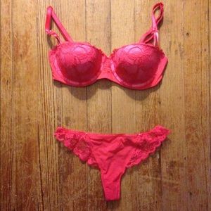 Lacey Balconet Bra and Thong Panty Set
