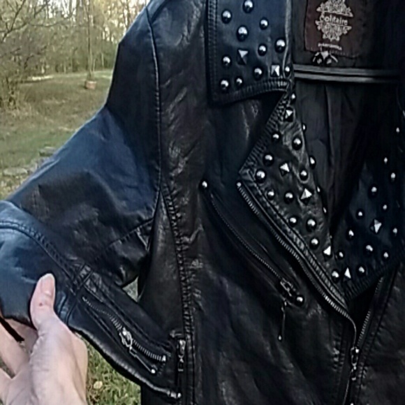 SOLD jacket with stud embellishing around neck. - Picture 4 of 6