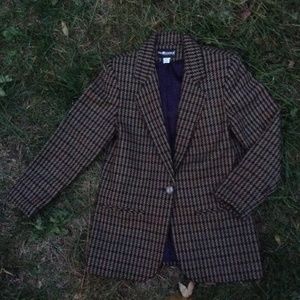 VINTAGE BLAZER TAN/BURGUNDY /NAVY