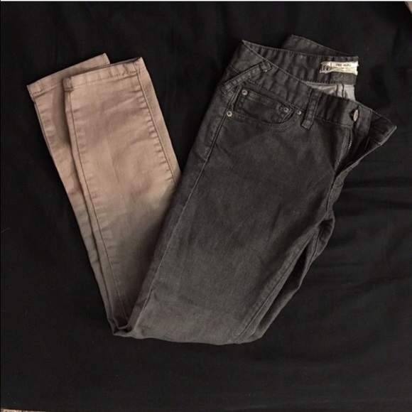 Free People Grey Ombré Skinny Jeans