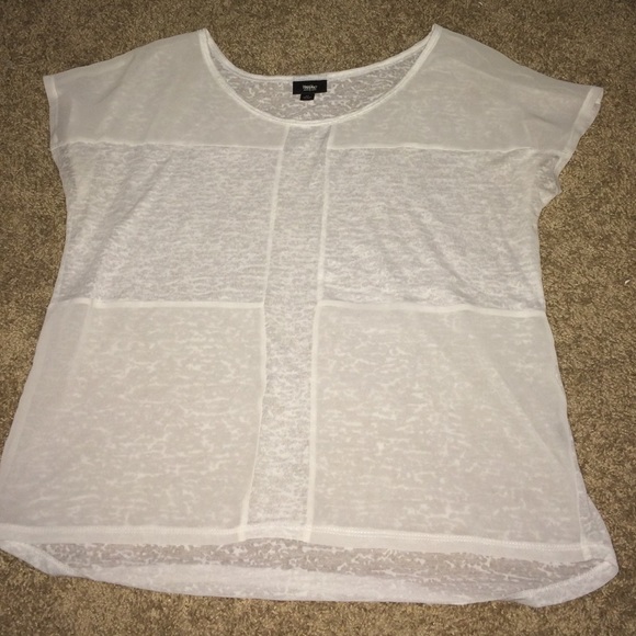White Tshirt with see through cross design