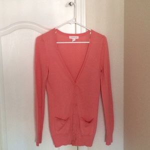F21 long pink cardigan
