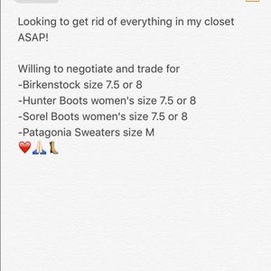 Looking for! And Trades Welcome