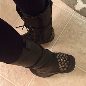 Studded combat boots