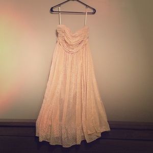 Strapless Velvet Midi Dress