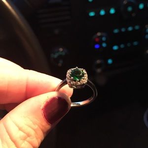 Green crystal ring
