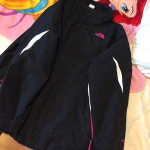 Black, white, pink north face