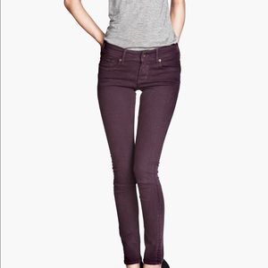 H&M dark purple skinny jeans