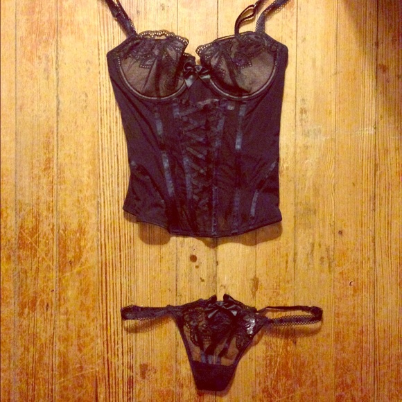 Lacey Corset and Thong Set