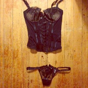 Lacey Corset and Thong Set