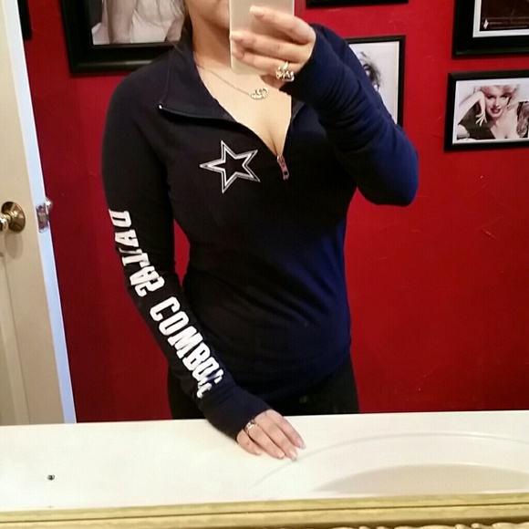 Vs pink dallas cowboys half zip