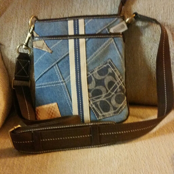 Denim coach crossbody