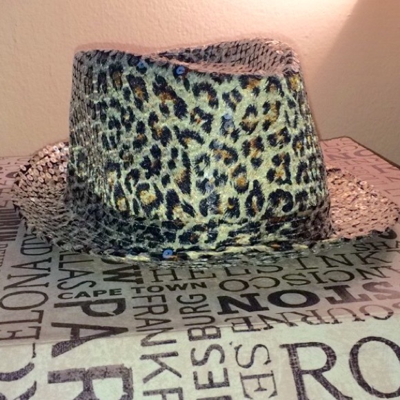 Sequined Cheetah fedora hat
