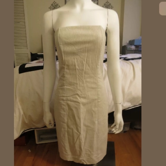 Mason Cream strapless striped dress sz 6
