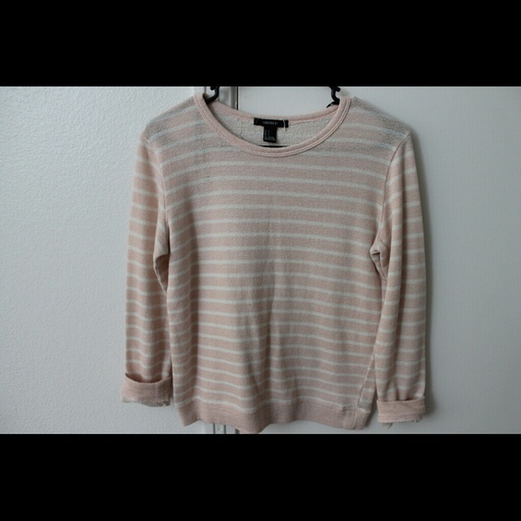 Casual Pink Striped Sweater - Picture 1 of 3