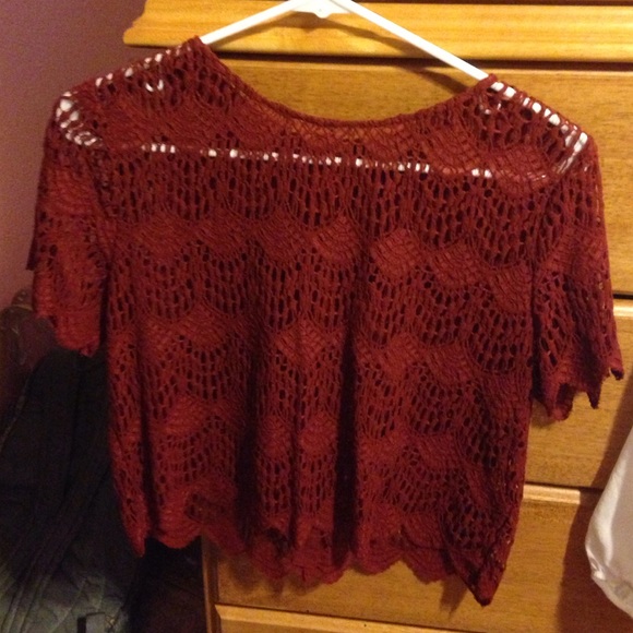 Burgundy crop top