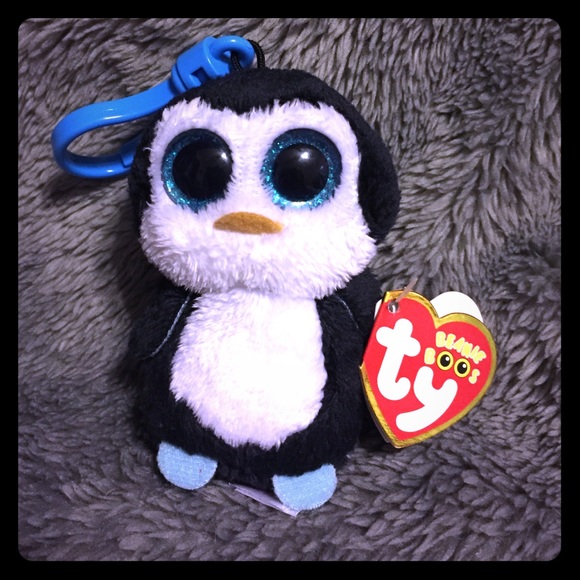 Ty Plush Penguin Keychain