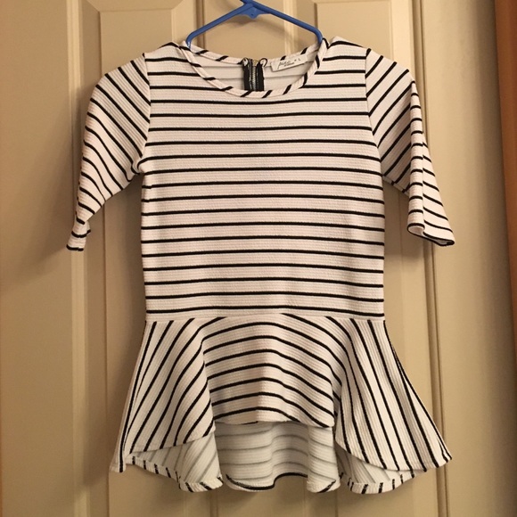 Pinc Striped Peplum Top