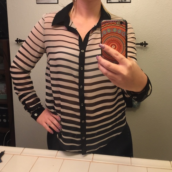 Long sleeve striped blouse - Picture 1 of 3