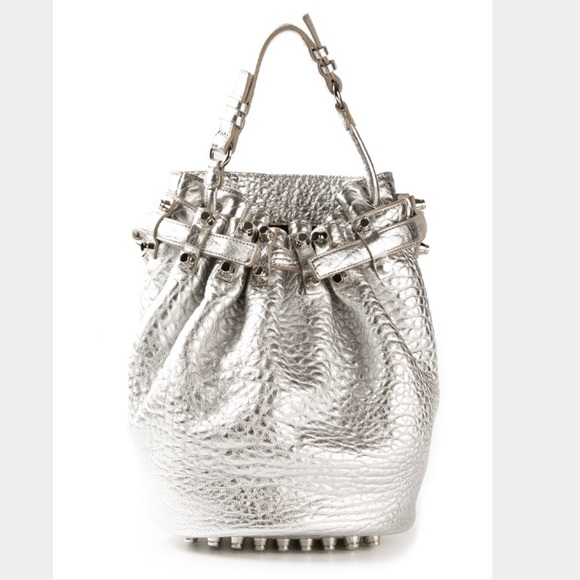 Alexander Wang Silver Metallic "Diego" Bucket Bag