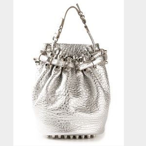 Alexander Wang Silver Metallic "Diego" Bucket Bag