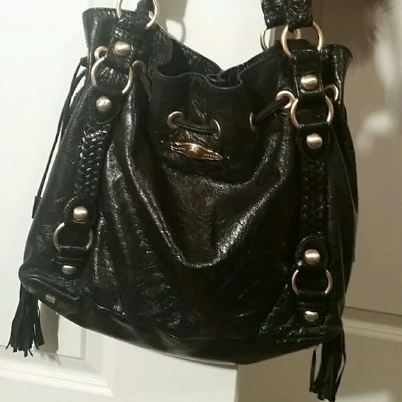 Elliot Lucca Black Leather Shoulder Handbag