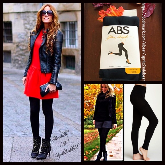 ABS Allen Schwartz Pants - ABS Black Fleece Lined Leggings S-M