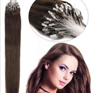 18 " Human hair  Micro bead Extensions Brown #2