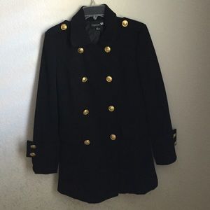F21 gold button coat