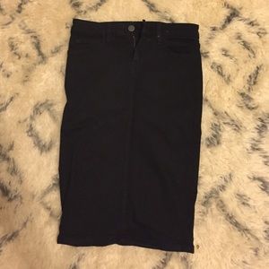 J Brand black jean skirt