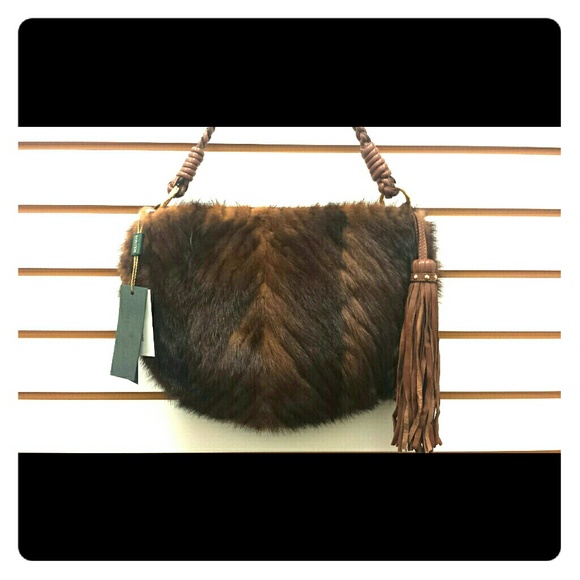 Paolo Masi Handbags - Paolo Masi Genuine Mink Fur Shoulder Bag Purse