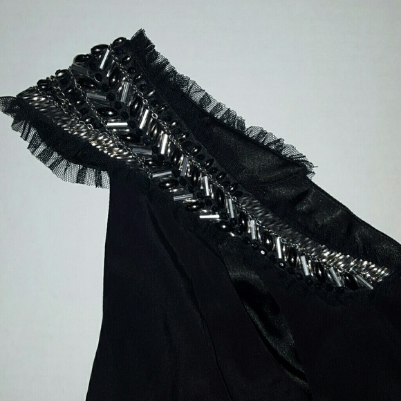BeBe | Black One Shoulder Embellished Top - Picture 2 of 9